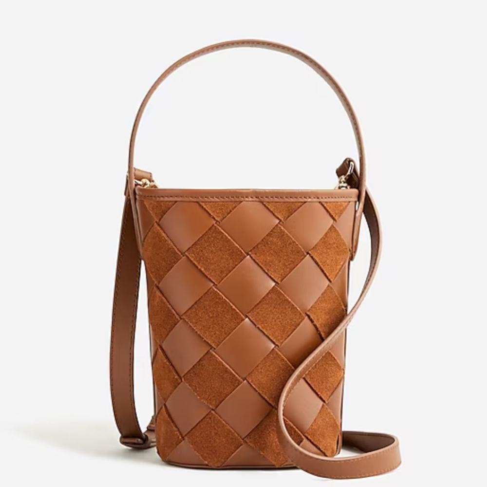 J. Crew Brown Woven Leather Bag